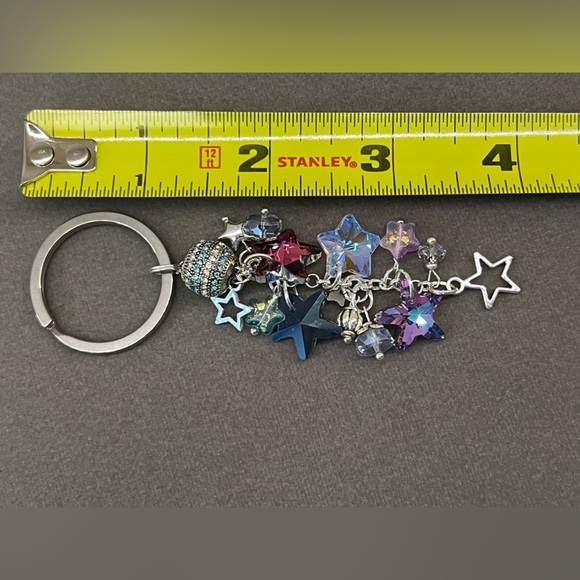 Handmade Boutique Sparkly Celestial Star Charms Keychain - Picture 5 of 6